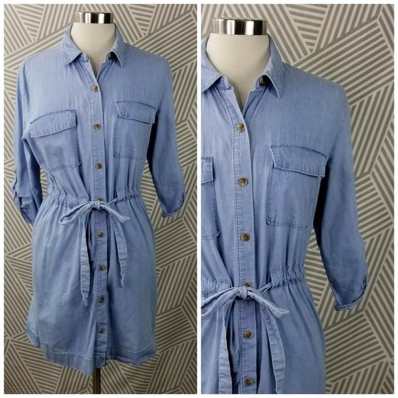 Ana size Medium Denim Shirt Dress Jean western